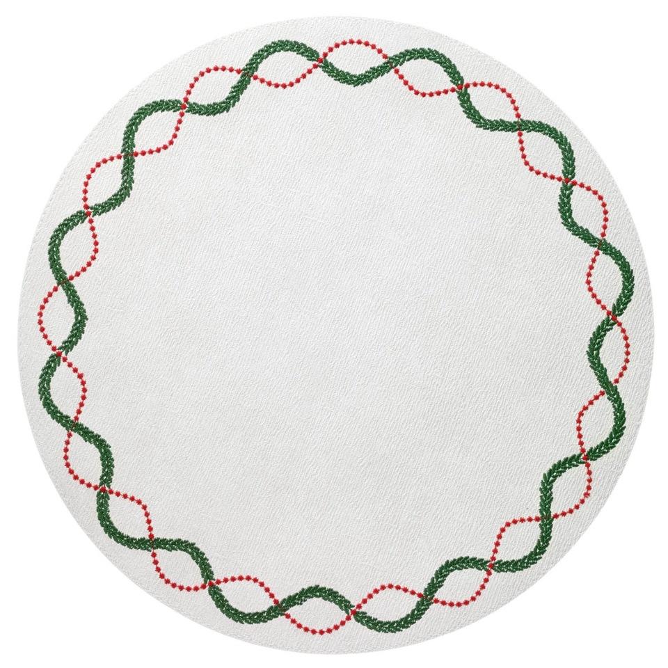 Red & Green Round Mat - Set of 4