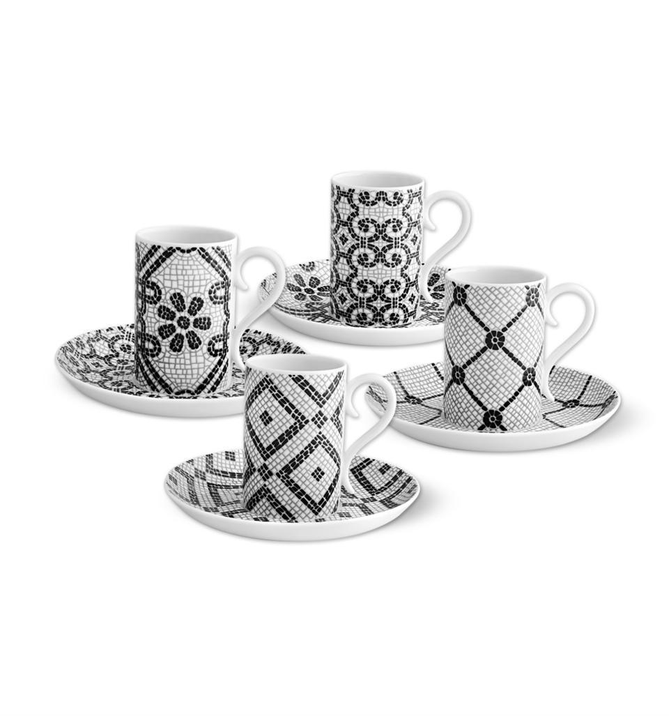 Set 4 Espresso Cups & Saucers