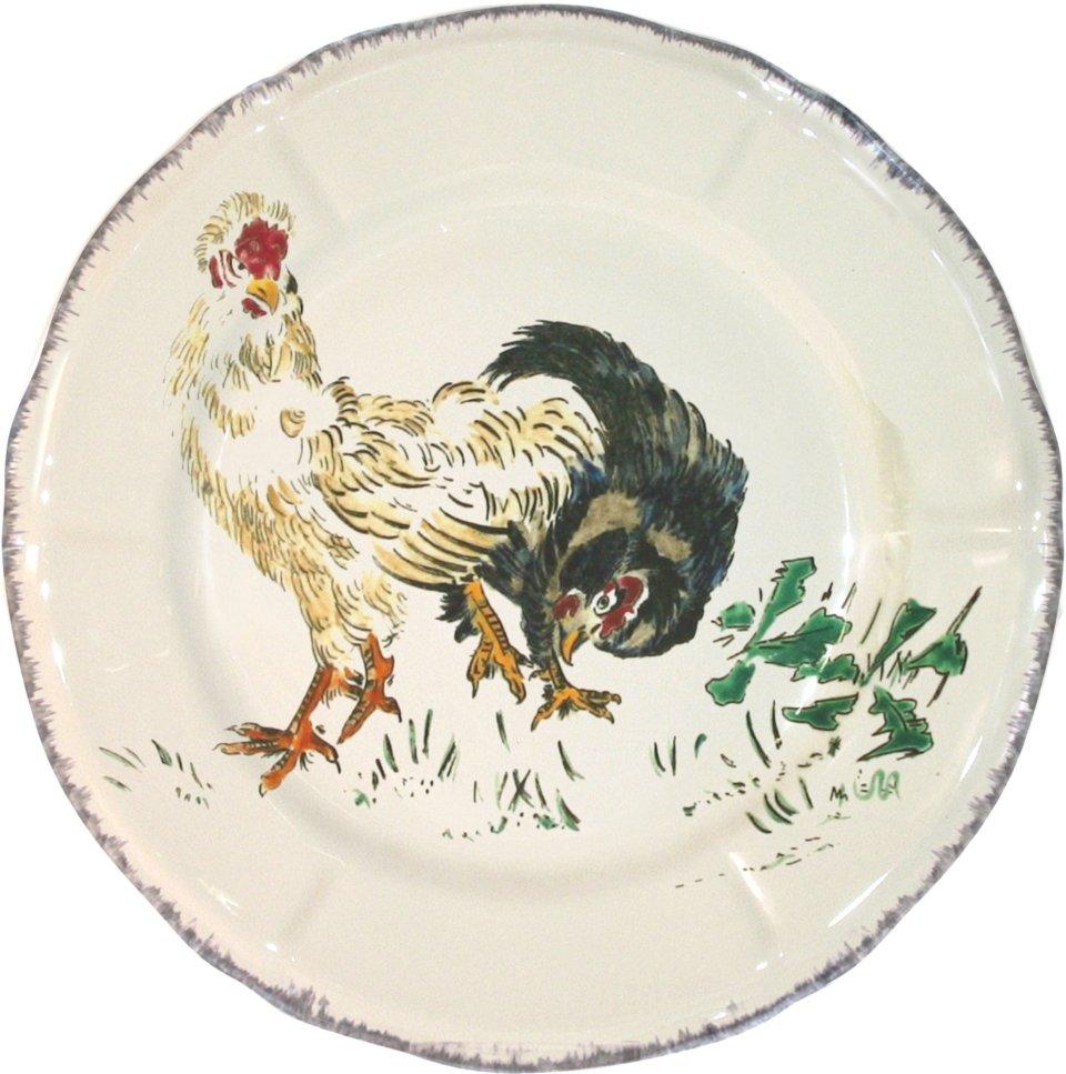 Dessert Plate Poule Nègre Soie