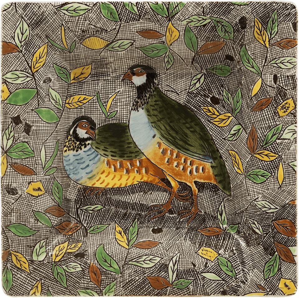 Large Square Candy Tray Partridge