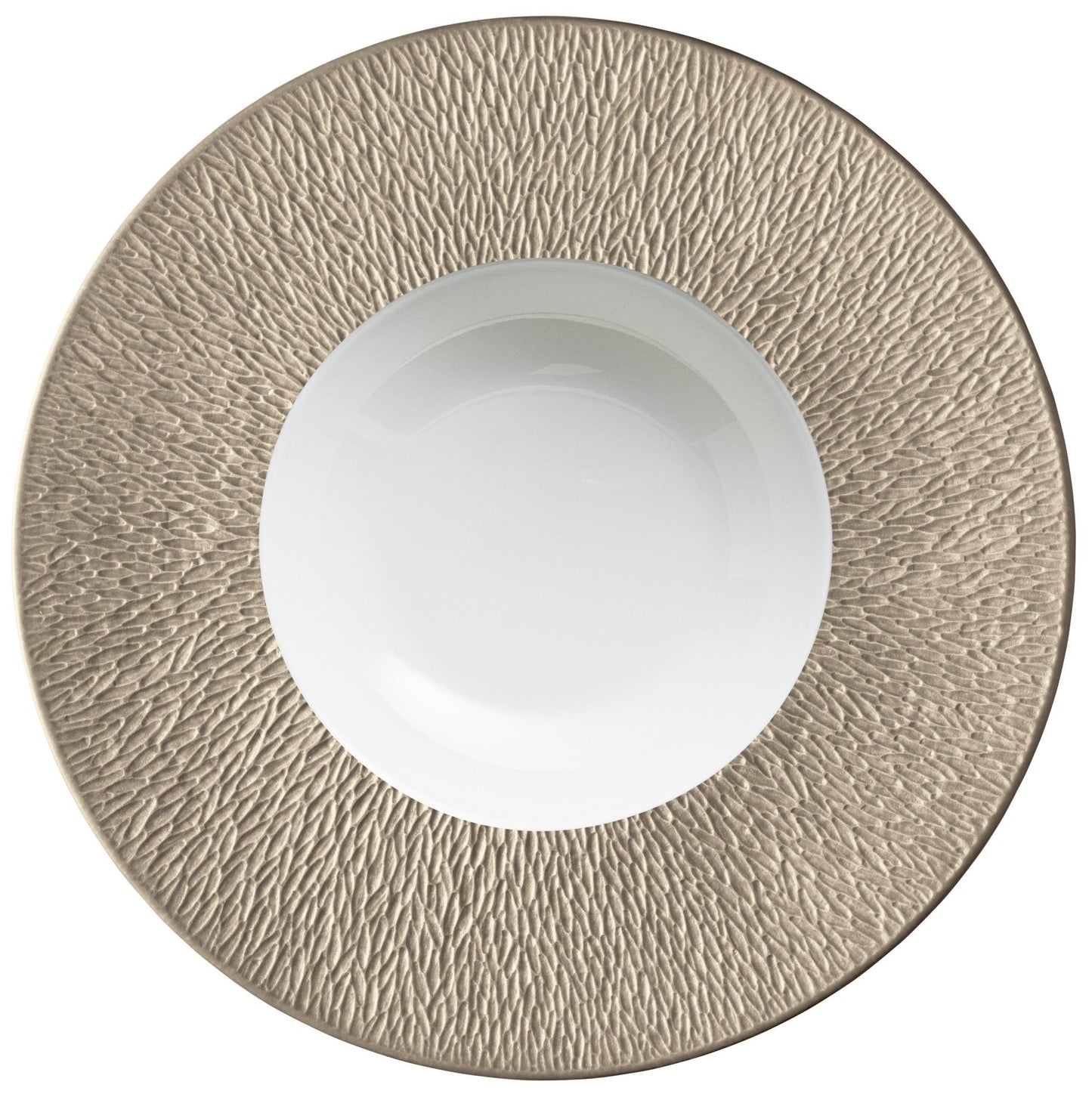 Mineral Irise Warm Grey - Deep Plate with Engraved Rim 10.6 in