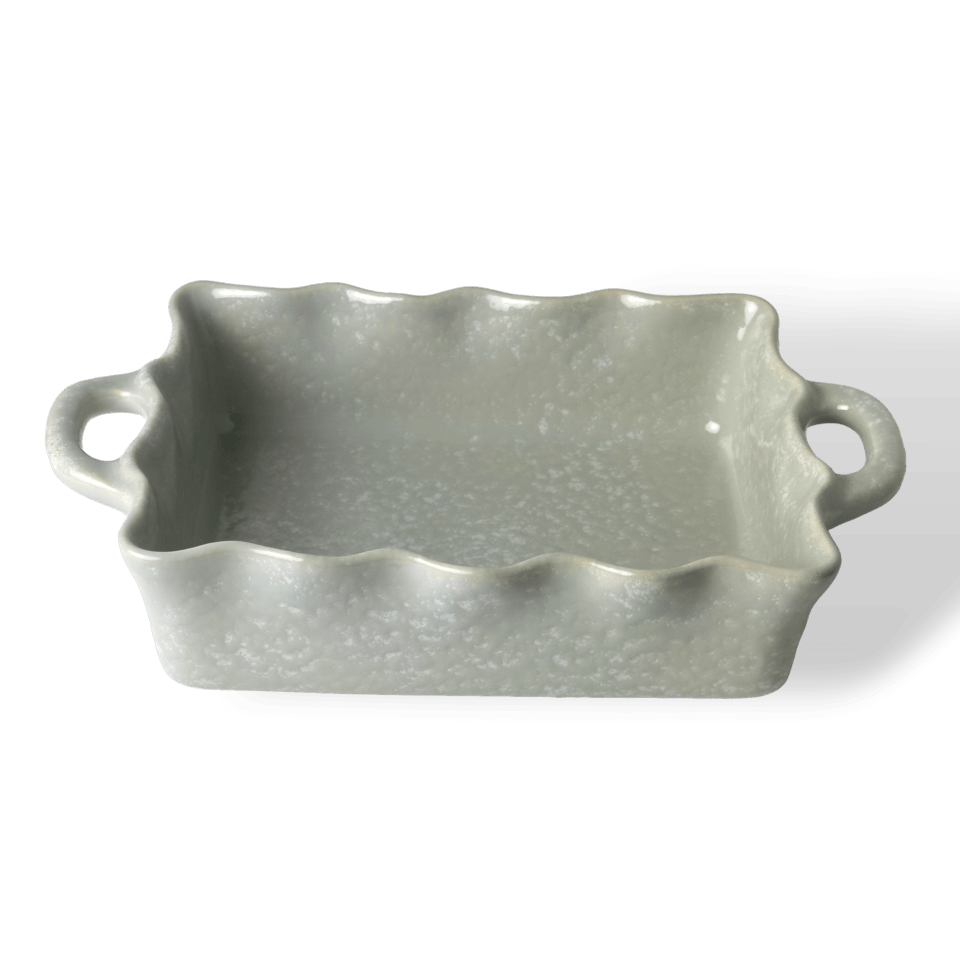 Gray Ruffled Baker