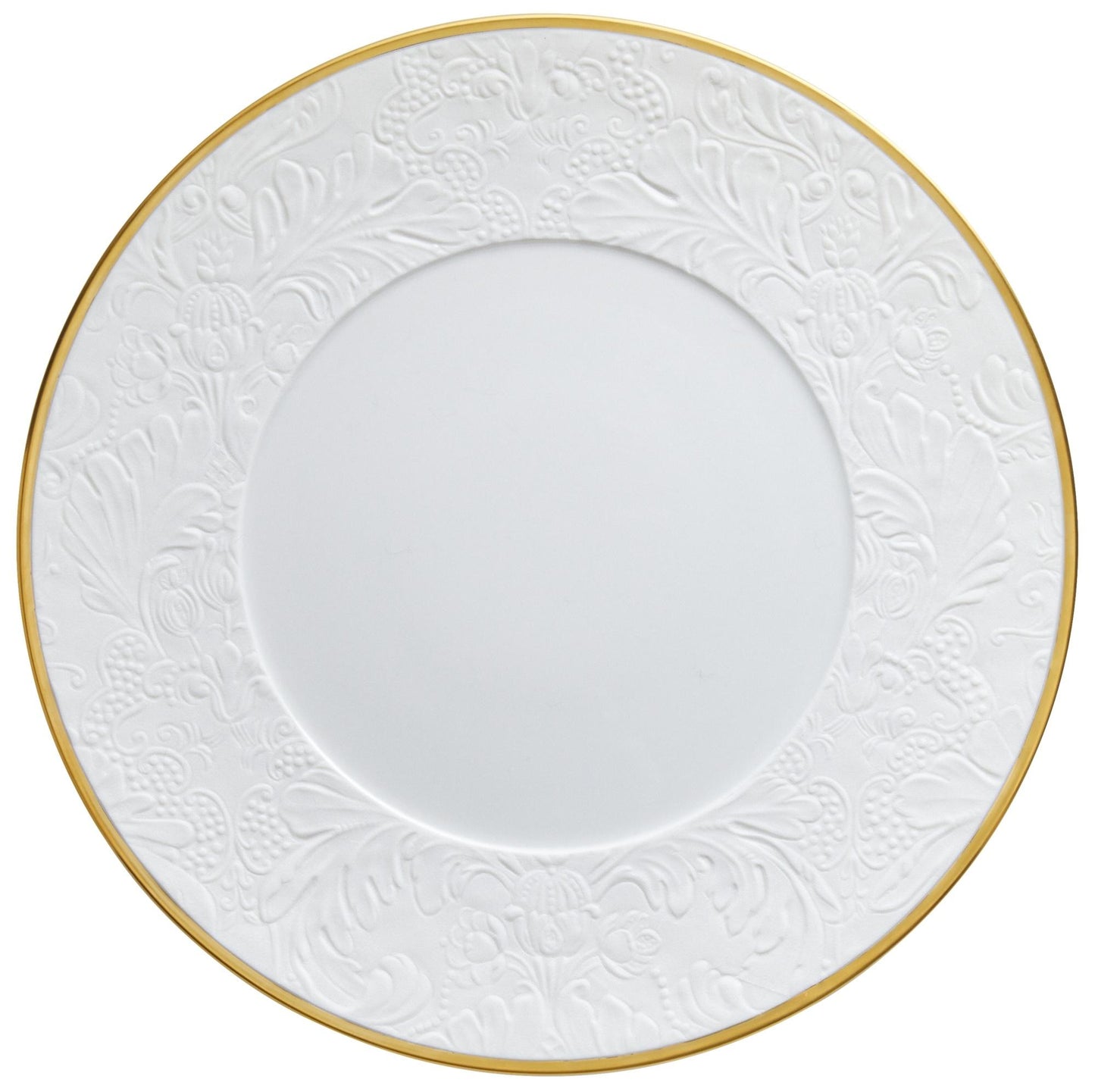 Gold - American Dinner Plate w/ Engraved Rim 10.6 in