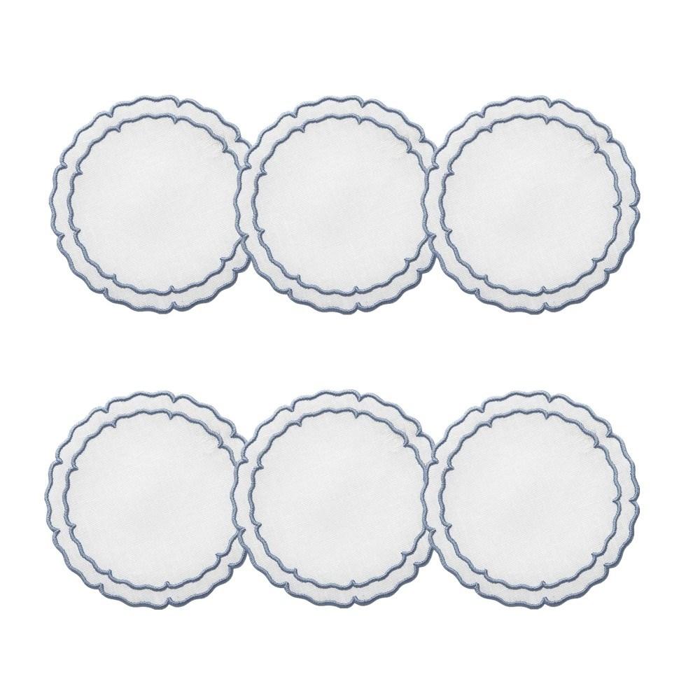 White with Blue - Boxed Set of 6