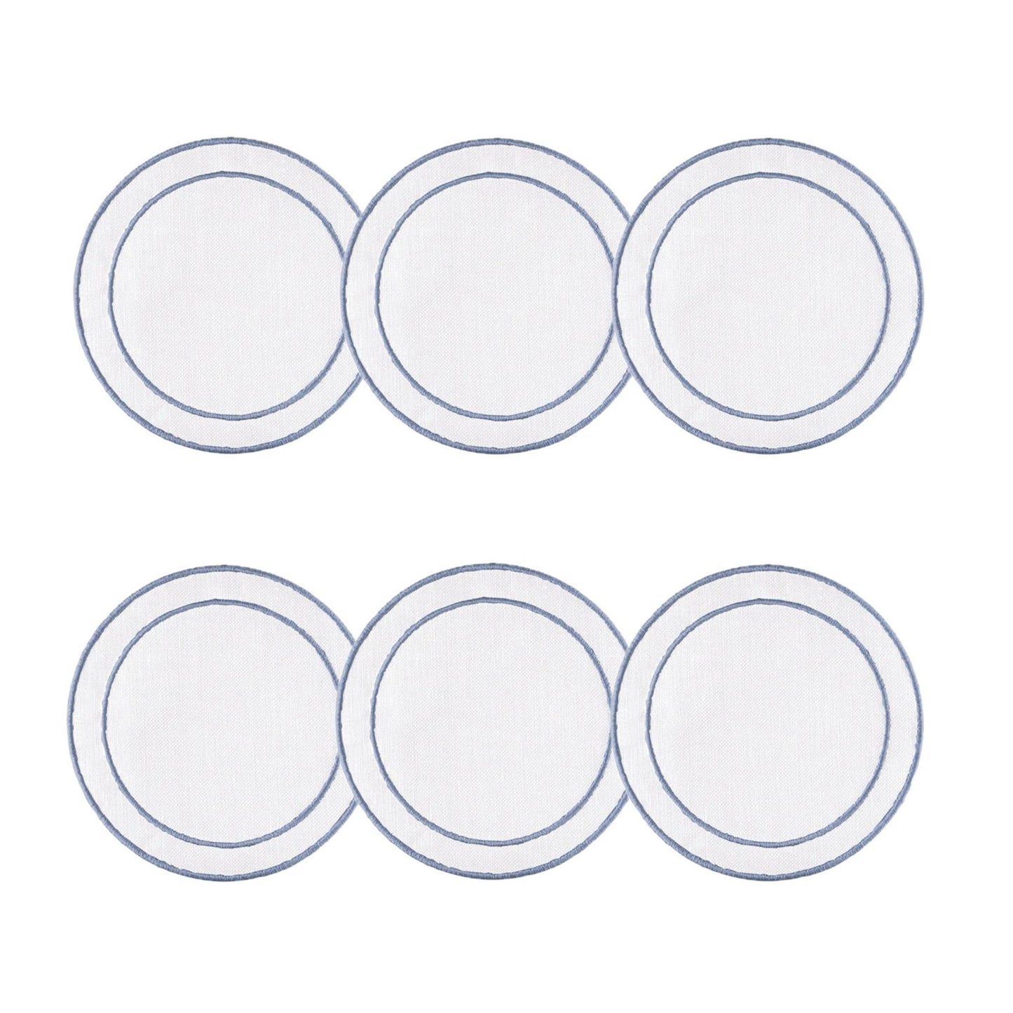 White with Blue - Set of 6