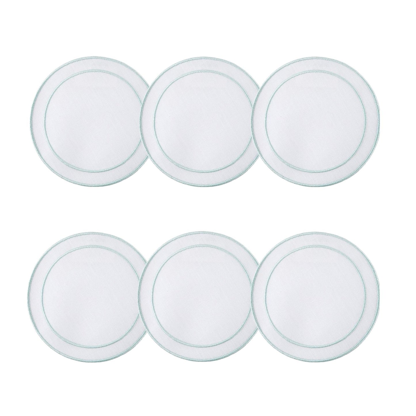White with Ice Blue - Set of 6