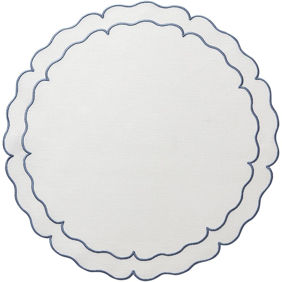 White w/ Blue - Set of 2