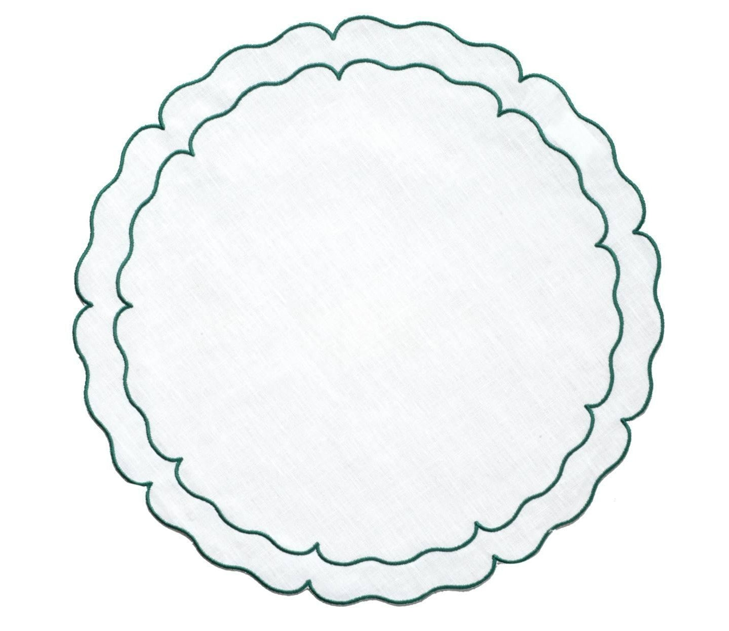 White with Green - Set of 2