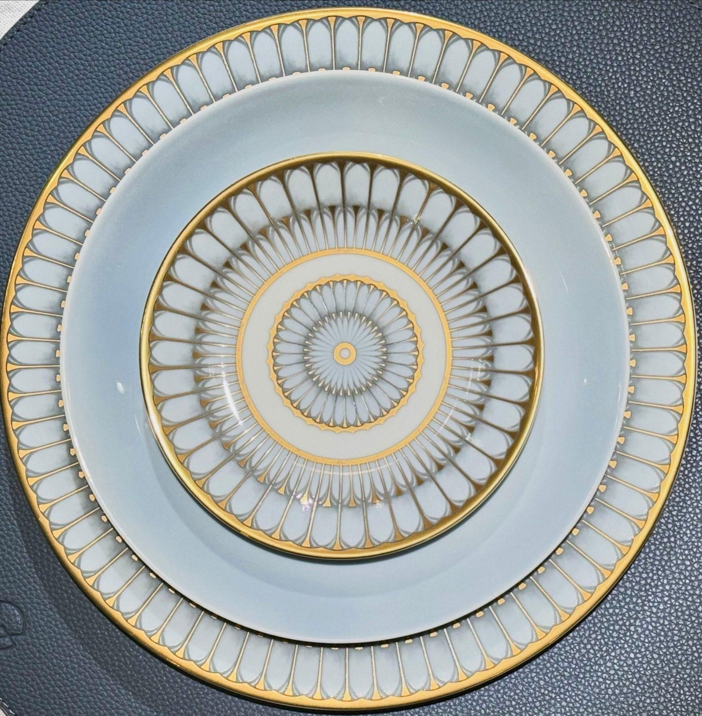 grey dessert plate