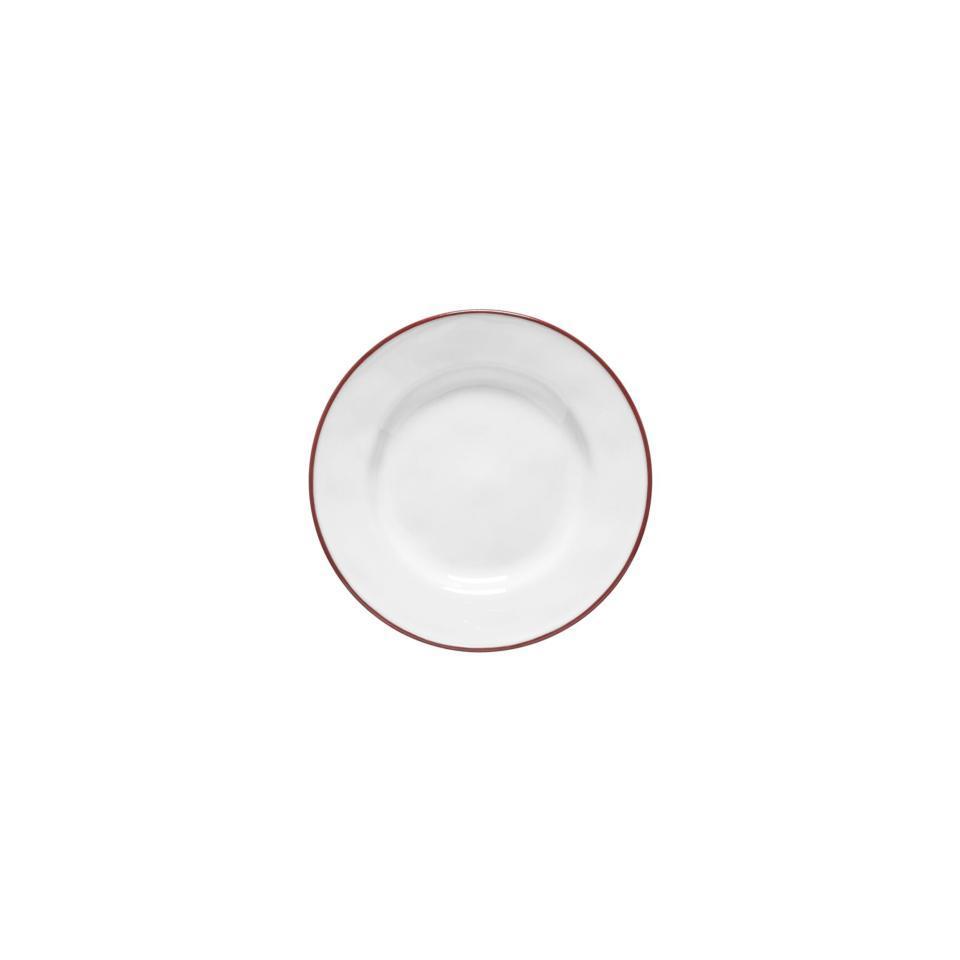 Bread Plate 6", White-red