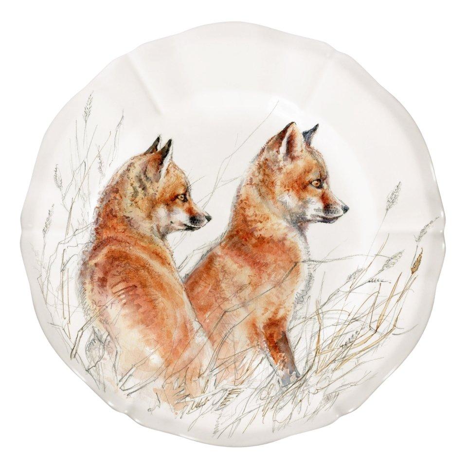 Canape Plate Fox Cubs