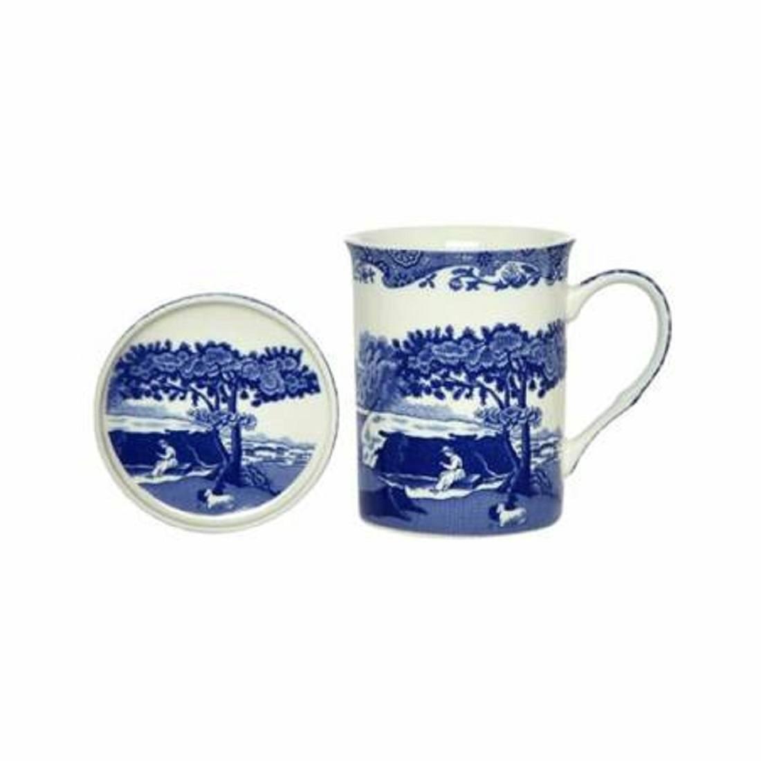Mug & Coaster Set Blue Italian