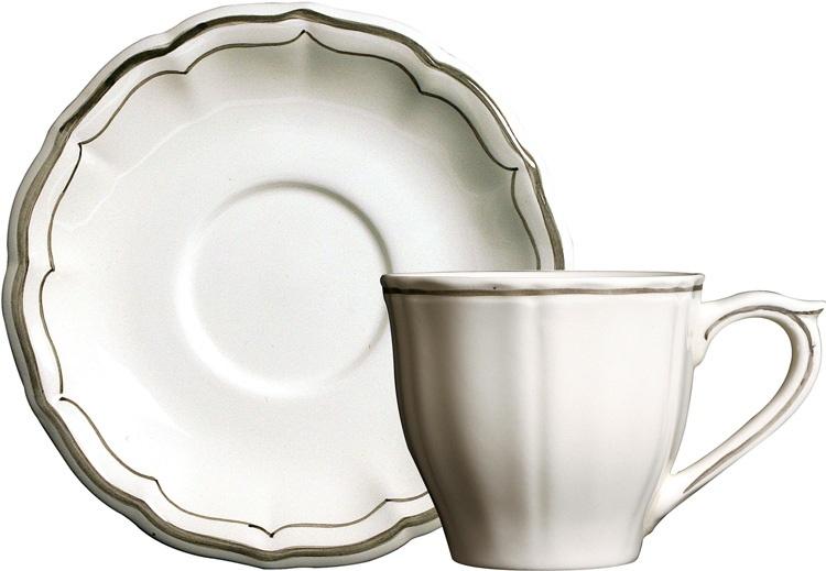 Filet Taupe U.S. Tea Cup and Saucer