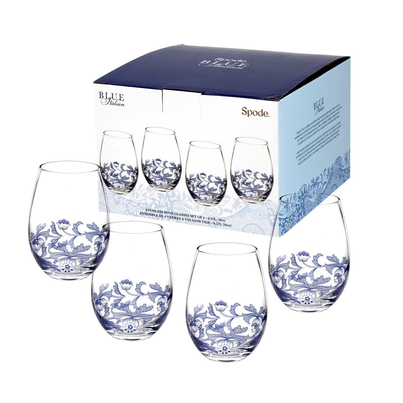 Stemless Glasses S/4 19 Oz