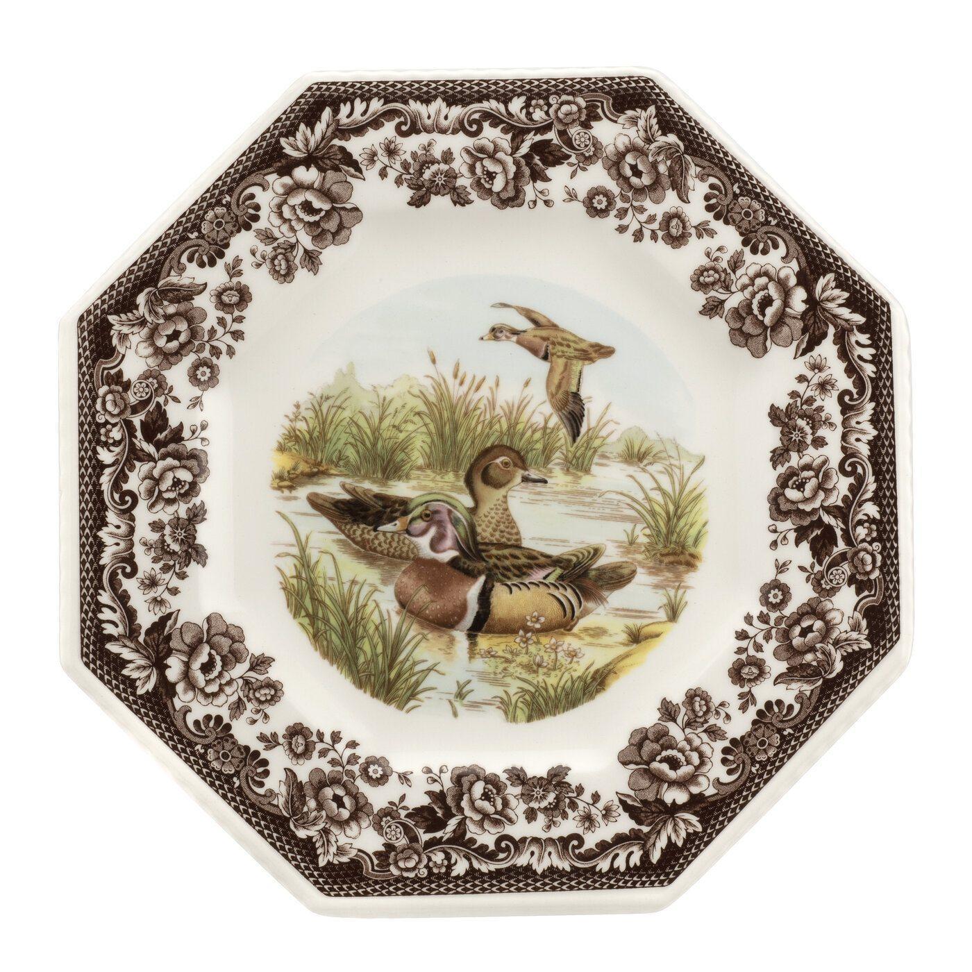 OCTAGONAL PLATE 9.5" WOOD DUCK