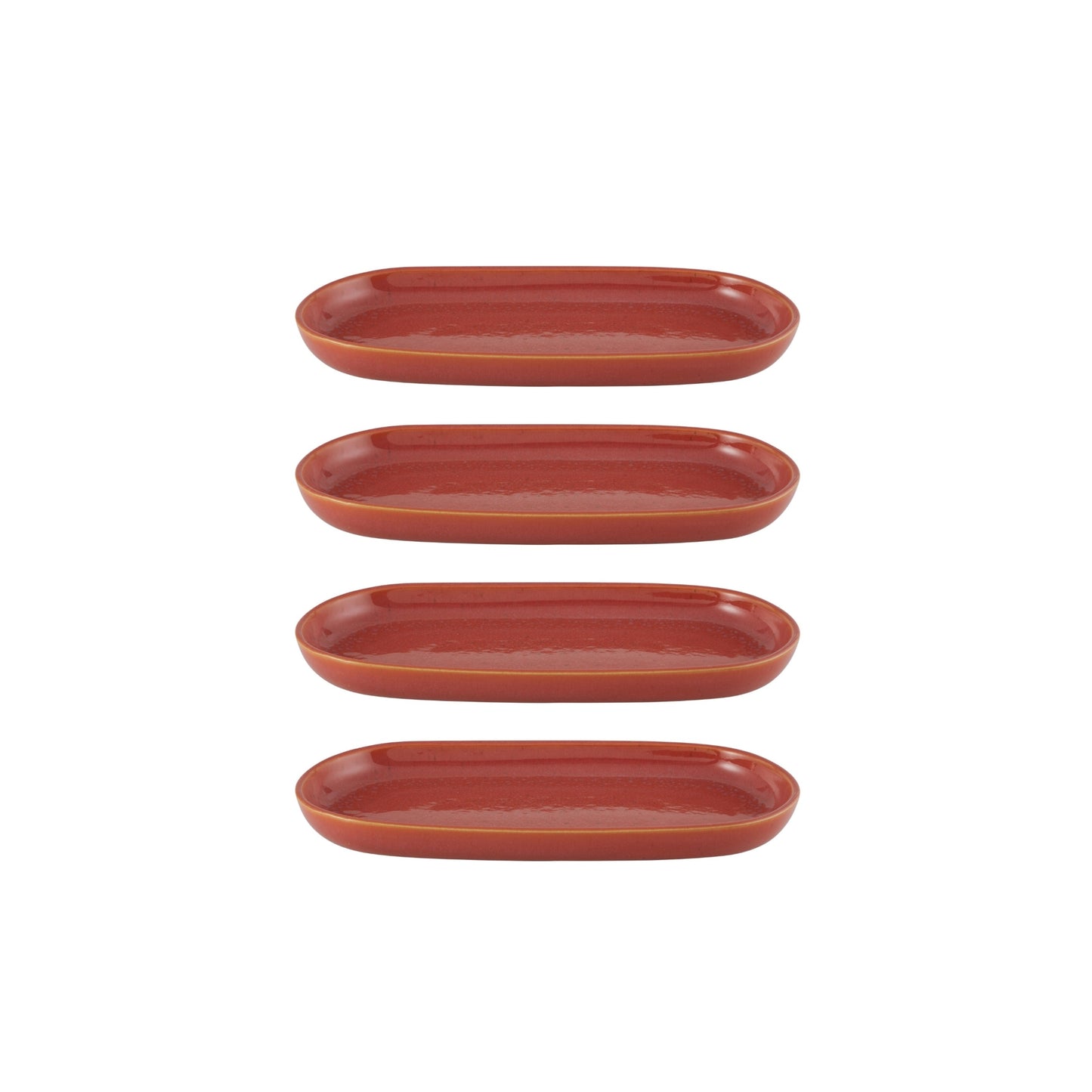 Coral Oval Tray Flat, set of 4