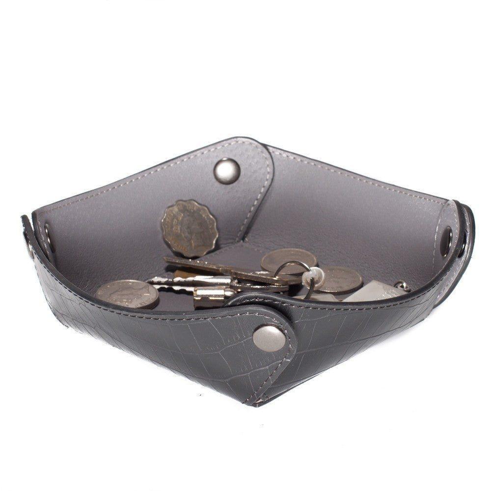 The Empty Pocket Tray Black Croc