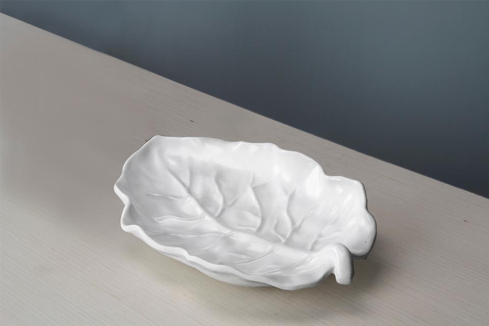 Lettuce Medium Leaf Platter (White)