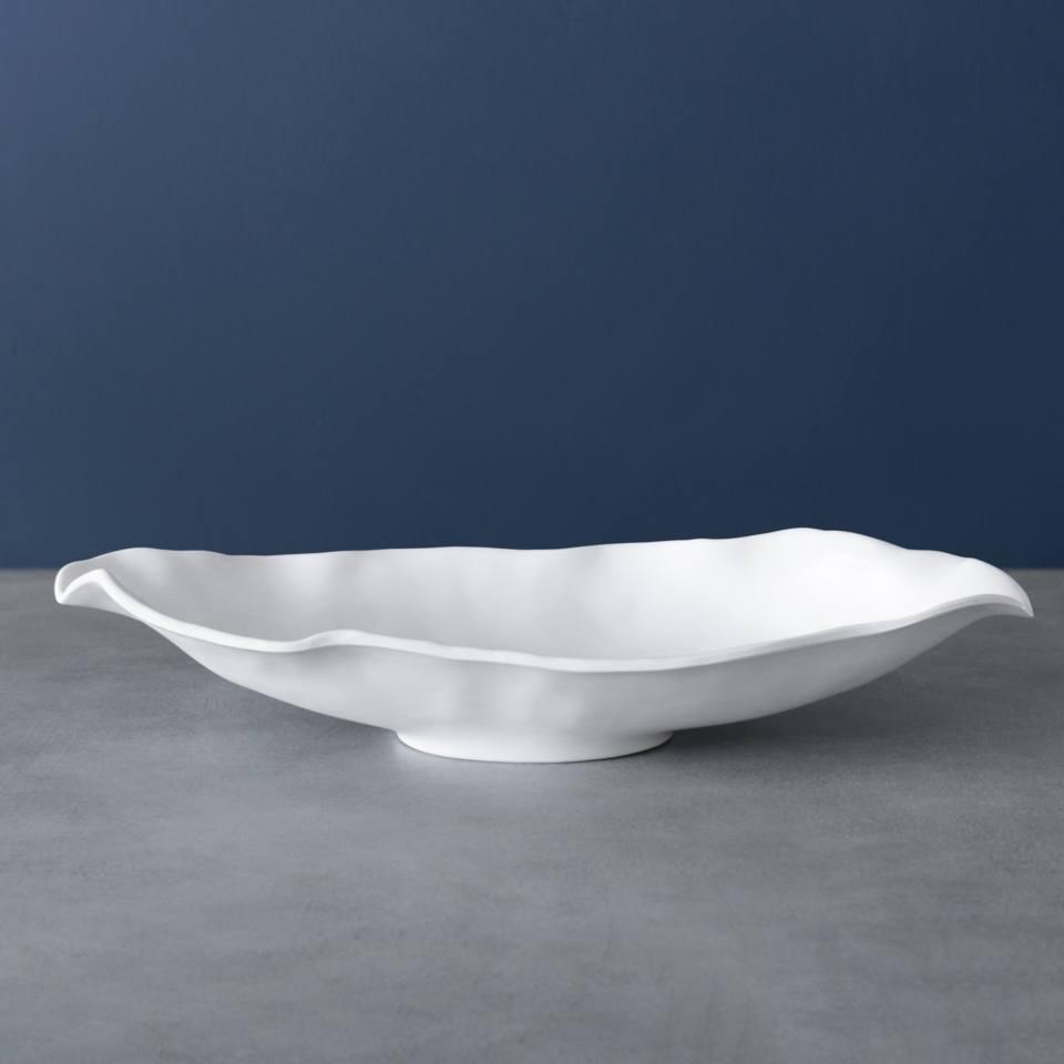 Nube Medium Oval Bowl (White)
