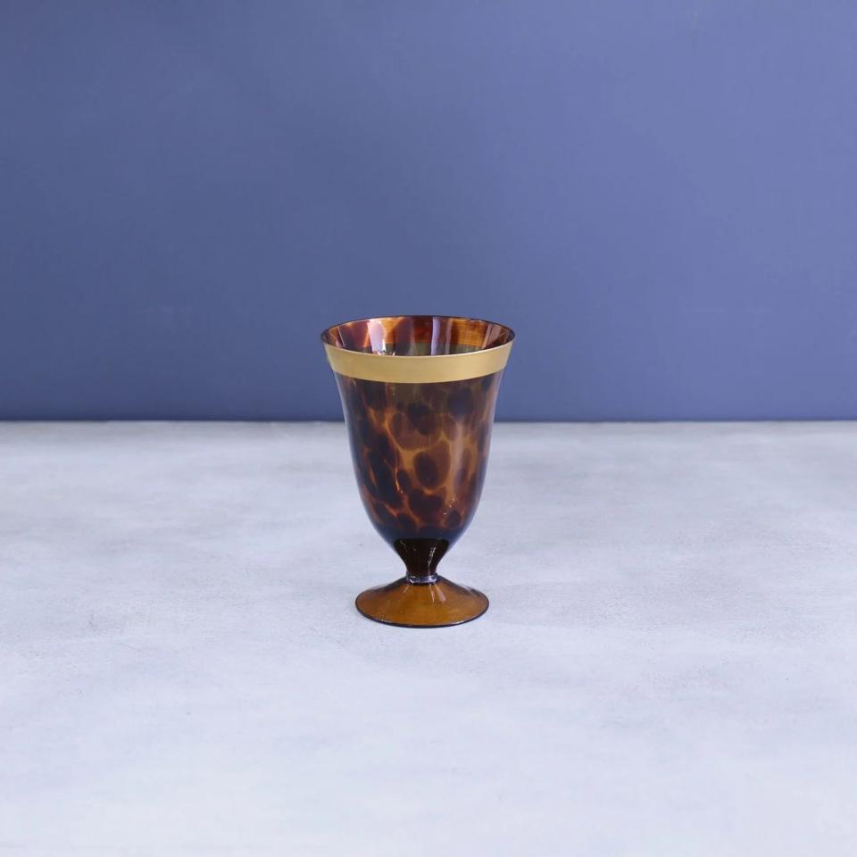 Tortoise and Gold Wine Set of 4