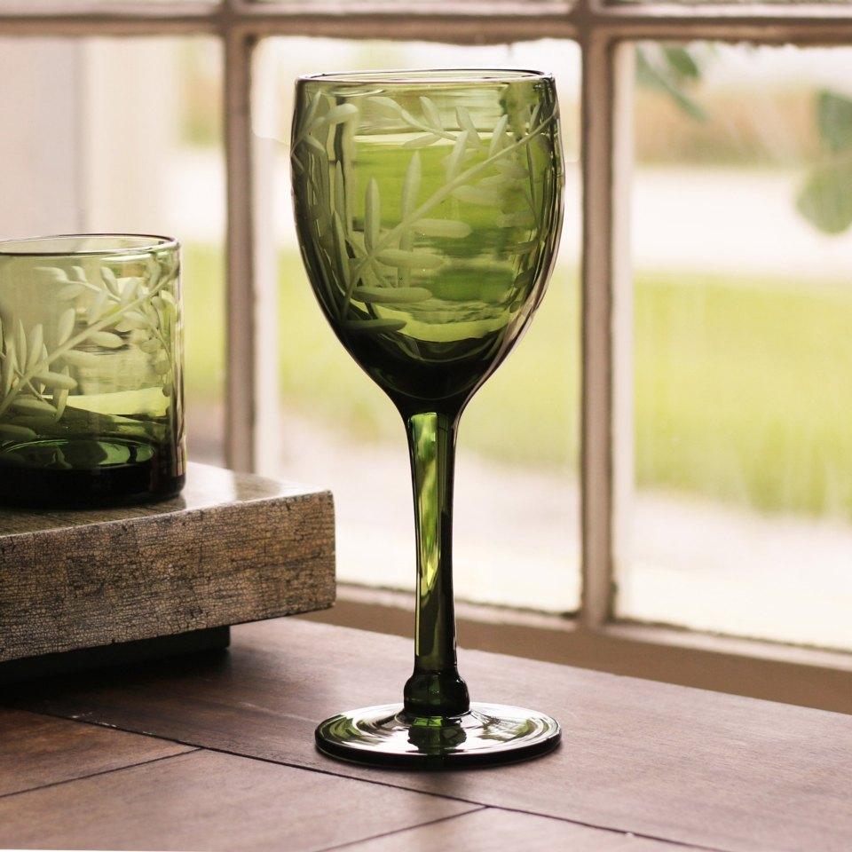 Fern Wine Set of 4 (Dark Green)