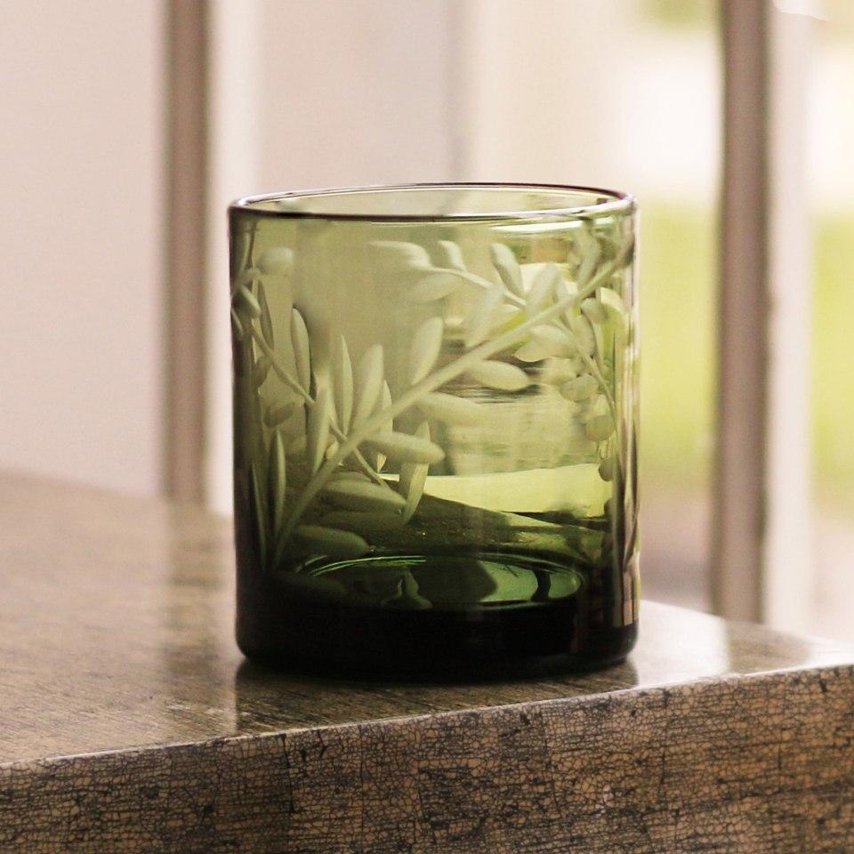 Fern Double Old Fashioned Set of 4 (Dark Green)