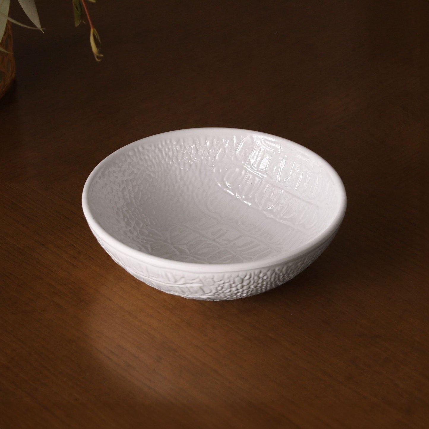 Croc Round Mini Bowl (White)