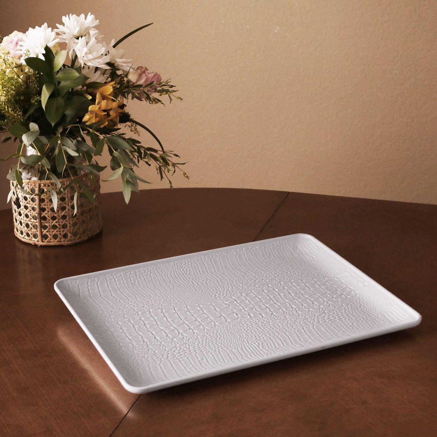 Croc Extra Large Rectangular Tray (White)
