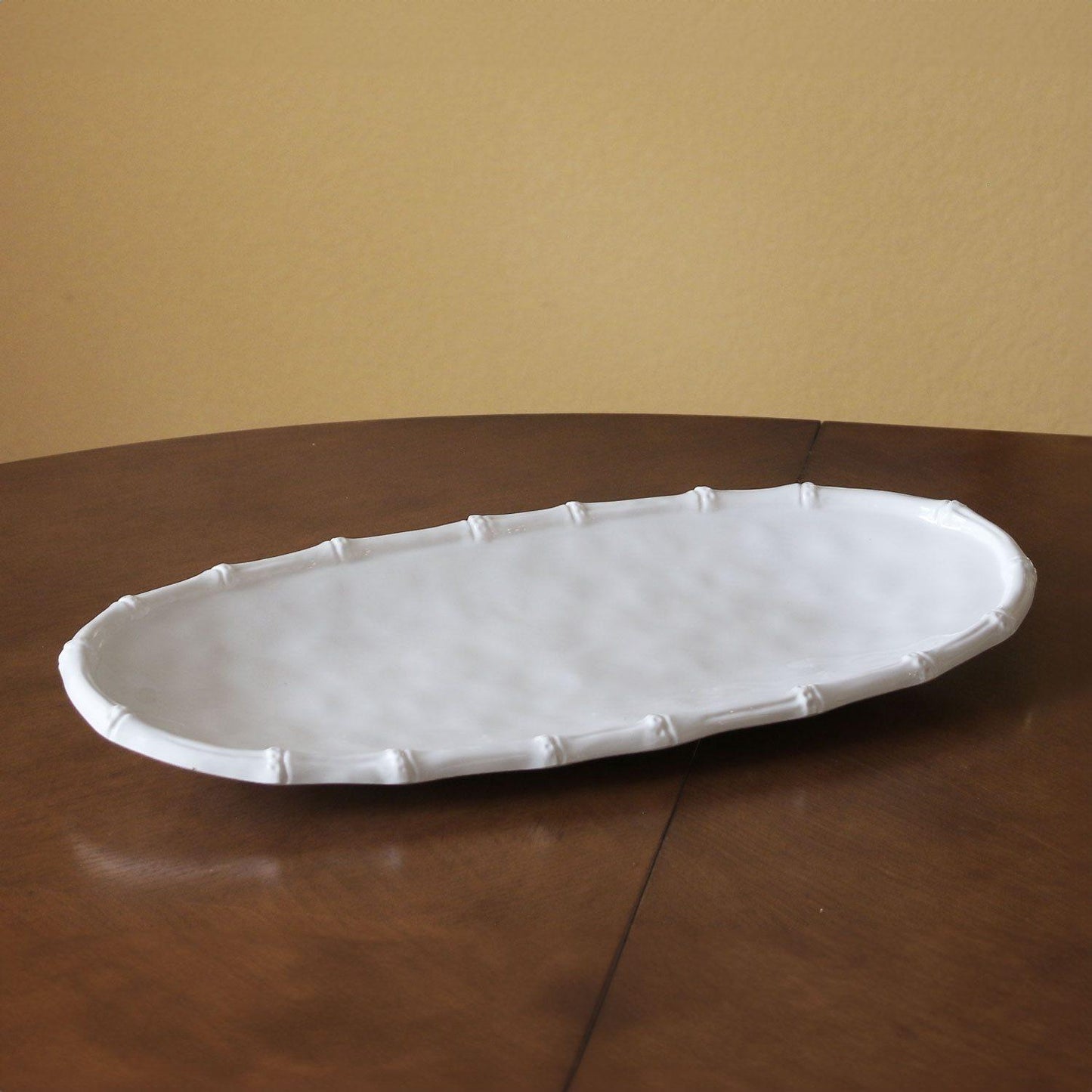 Bamboo Medium Oval Platter (White)