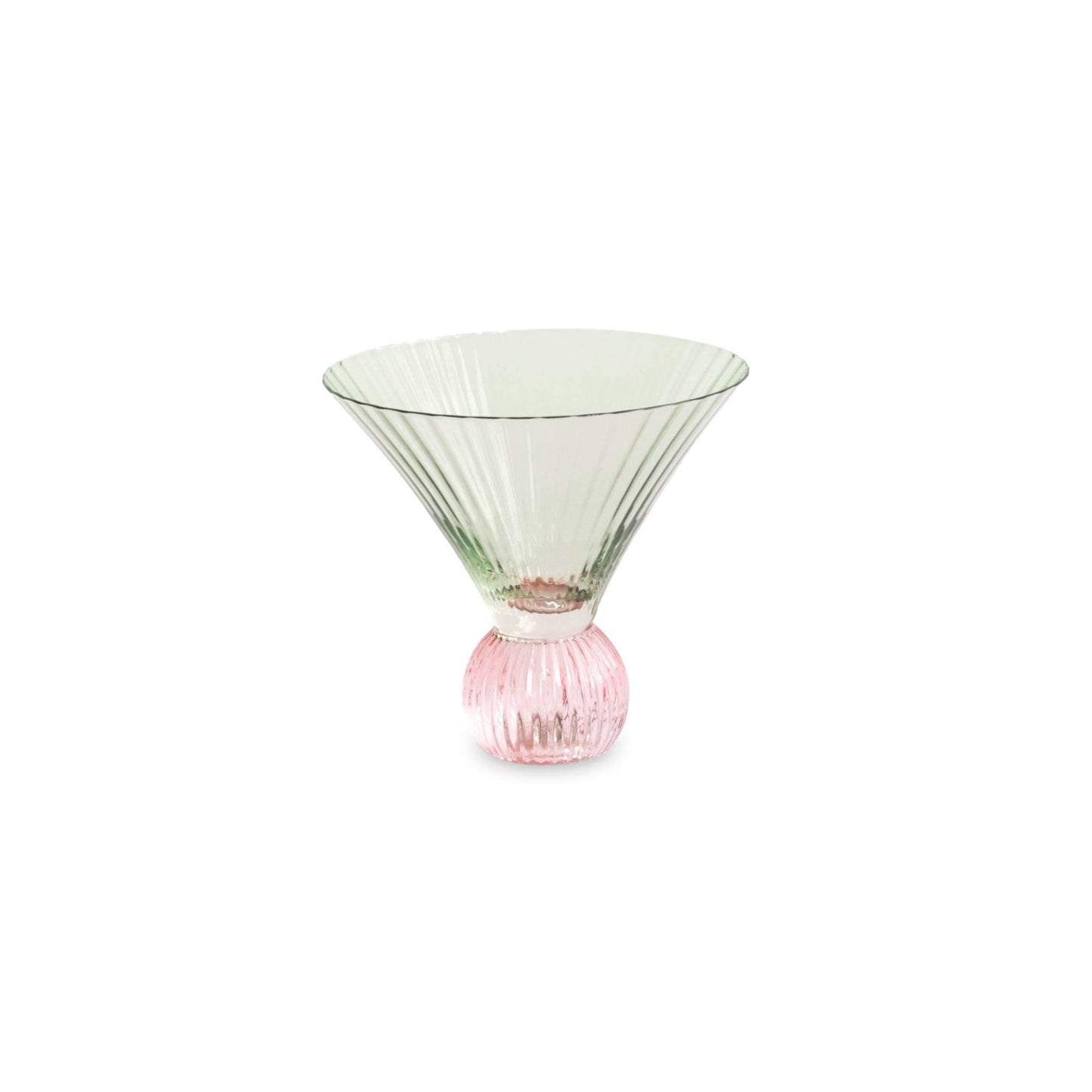 GLASS Venice Martini Set of 4 (Green and Pink)
