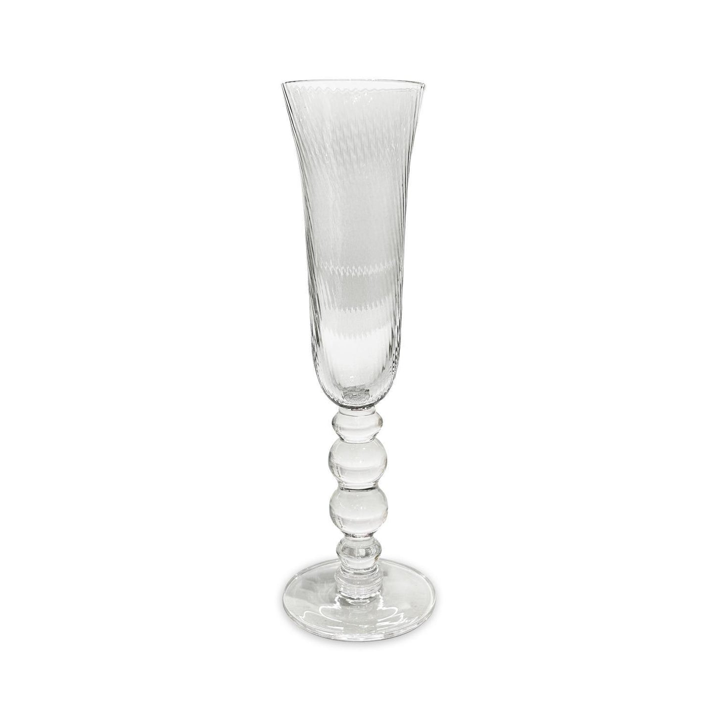 GLASS French Swirl Champagne Flute Set of 4 (Clear)