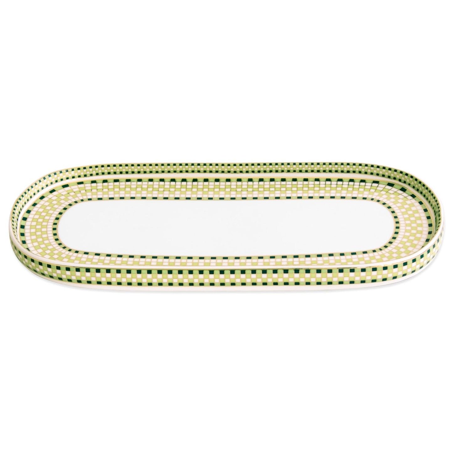 Ravenna Long Oval Platter Set of 2 Green & Gold