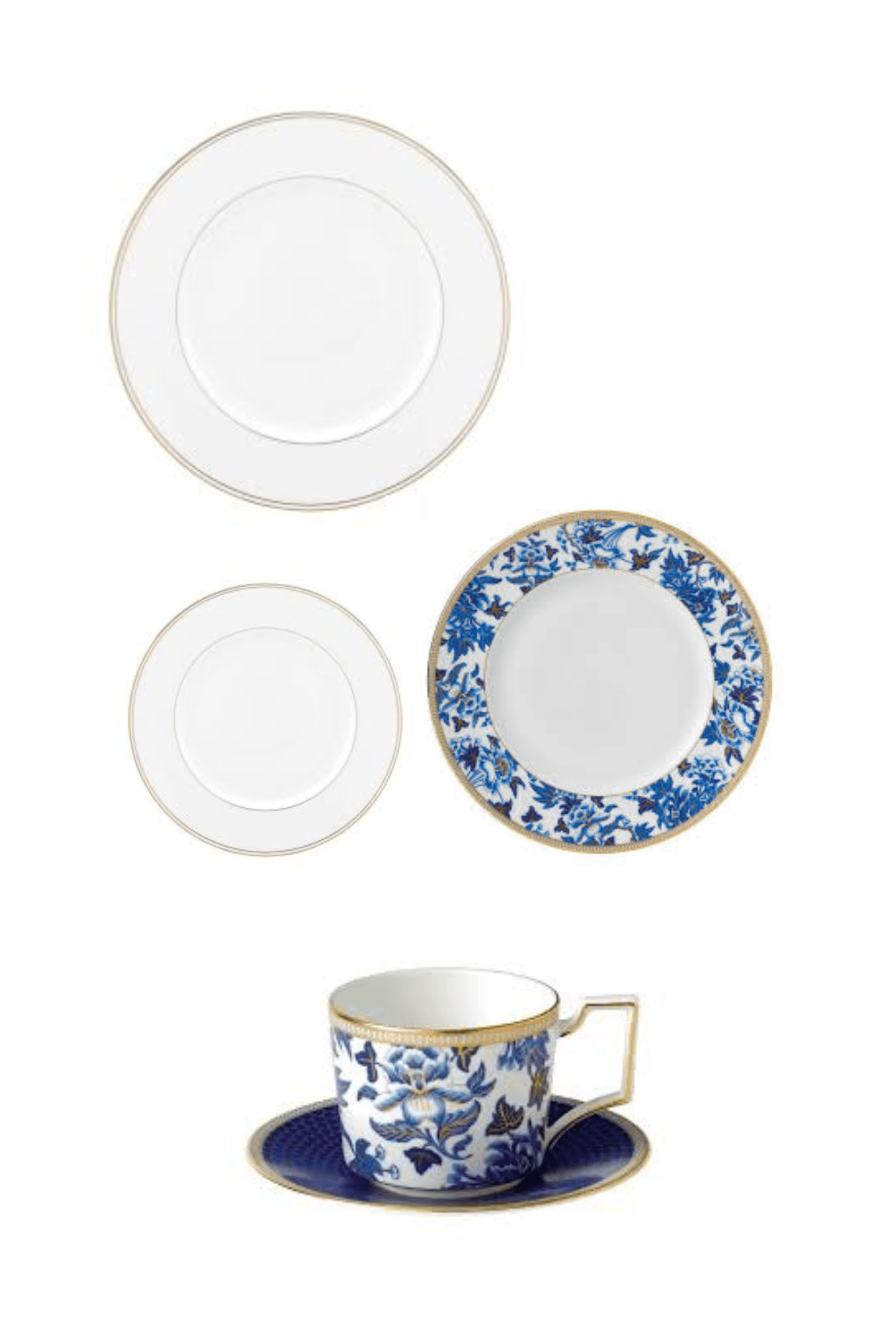 Federal Gold by Lenox w/ Hibiscus by Wedgwood Five Piece Place Setting