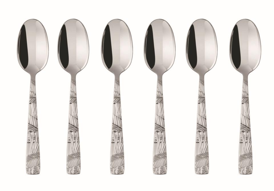 6 pc Moka Spoon Set in Wooden Box S/S