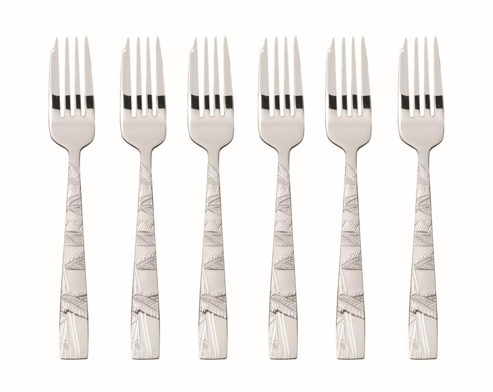 6 pc Cake Fork Set in Wooden Box S/S