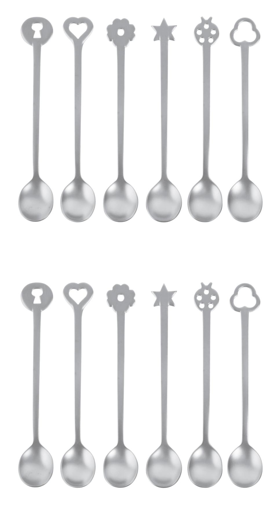 Living Antico - Lucky Charms 12 pc Party Spoon Set s/s 4 1/2 in Sand Blasted Finish