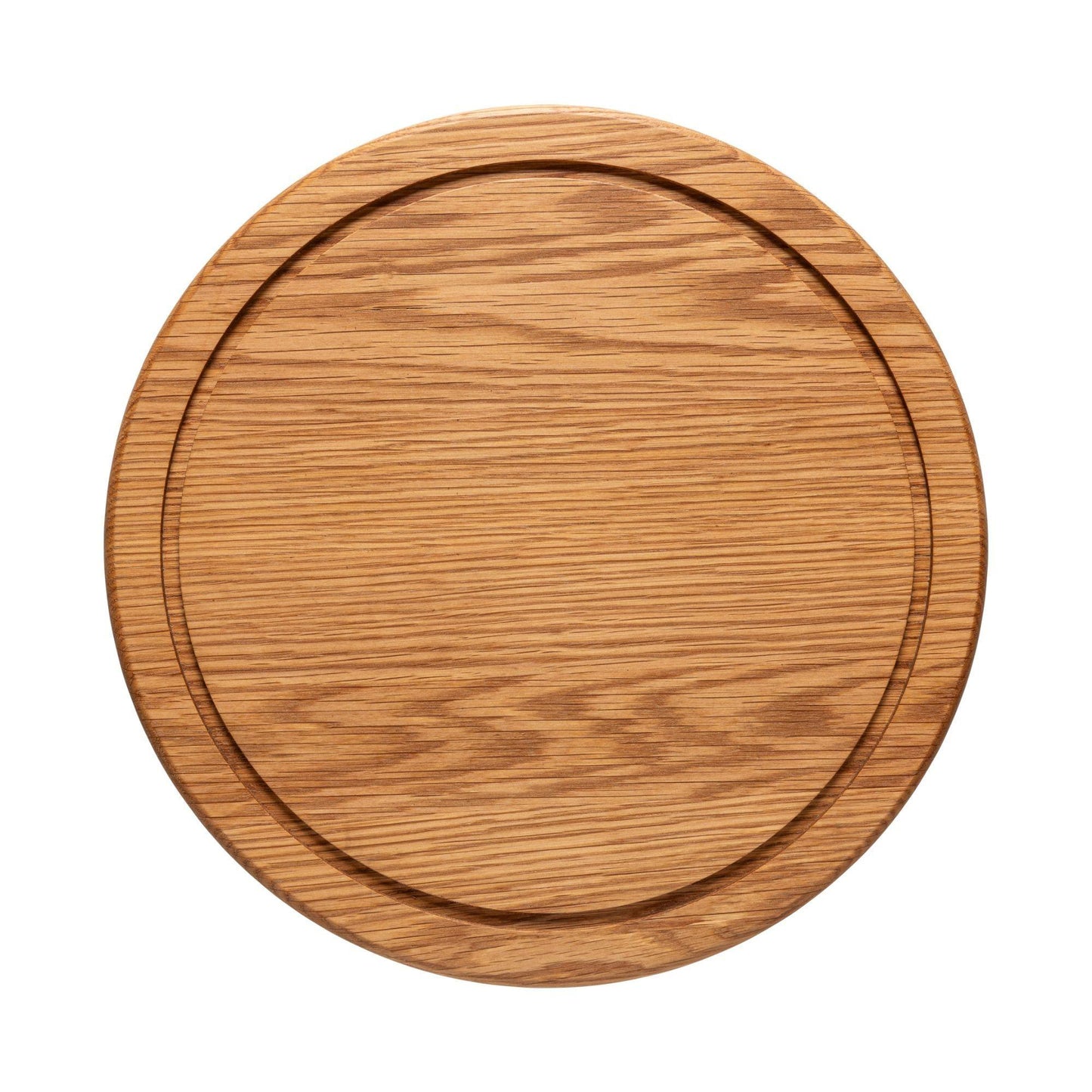Oak wood round board/lid w/ groove