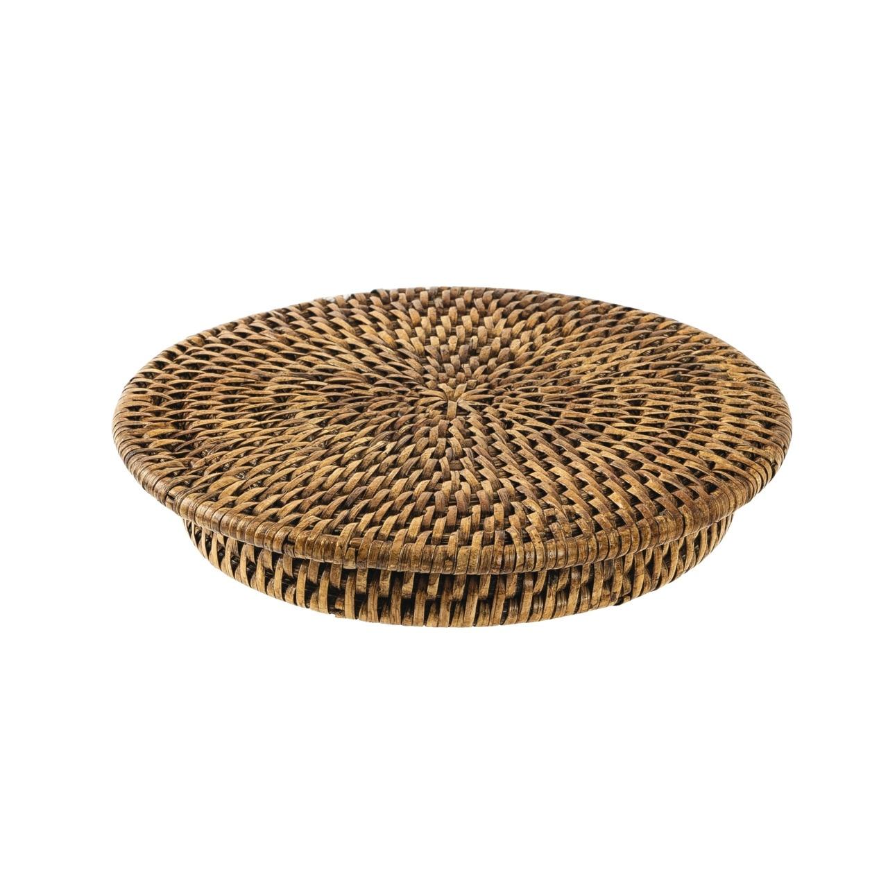 Radici - Footed Stand 9 5/8 in 1 1/8 in-H Rattan Honey Brown