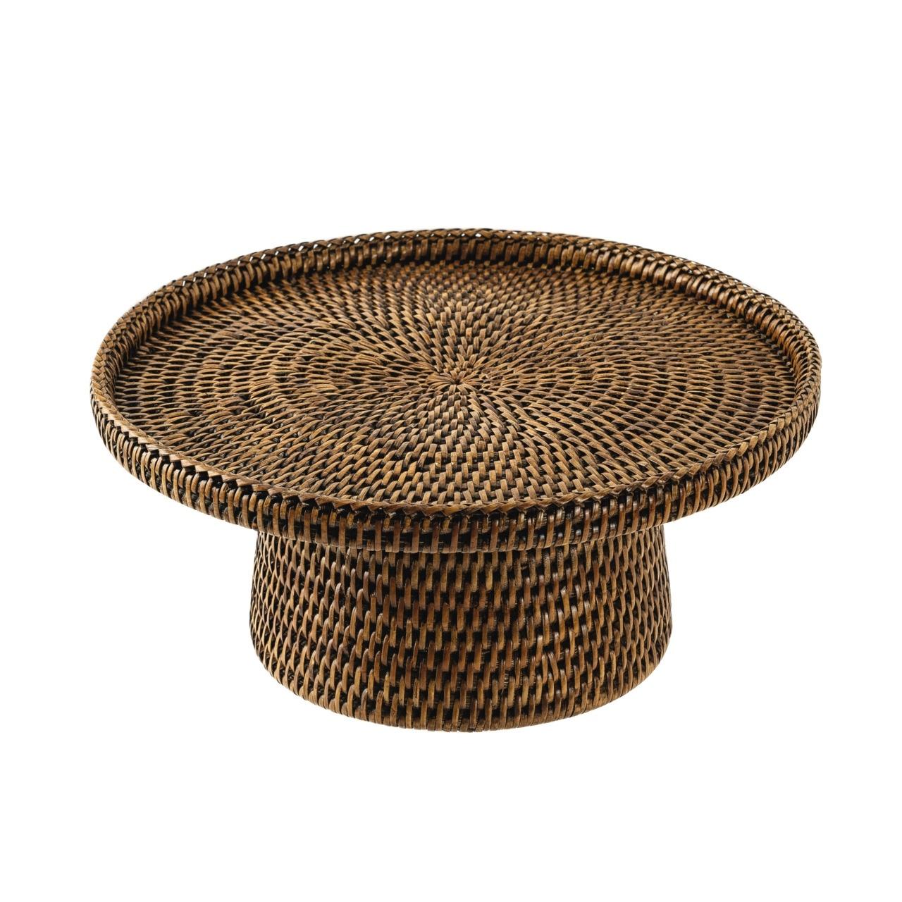 Radici - Cake Stand 11 3/4 in 5 1/2 in-H Rattan Honey Brown
