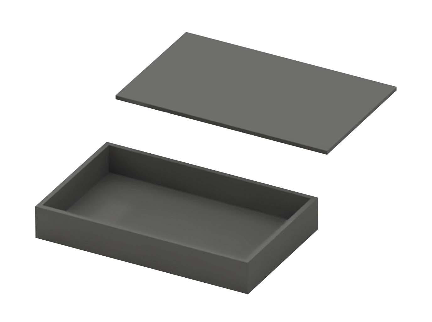 Box 20 7/8 x 12 3/4" x 3 1/2" H S/Steel Grey Lacquer