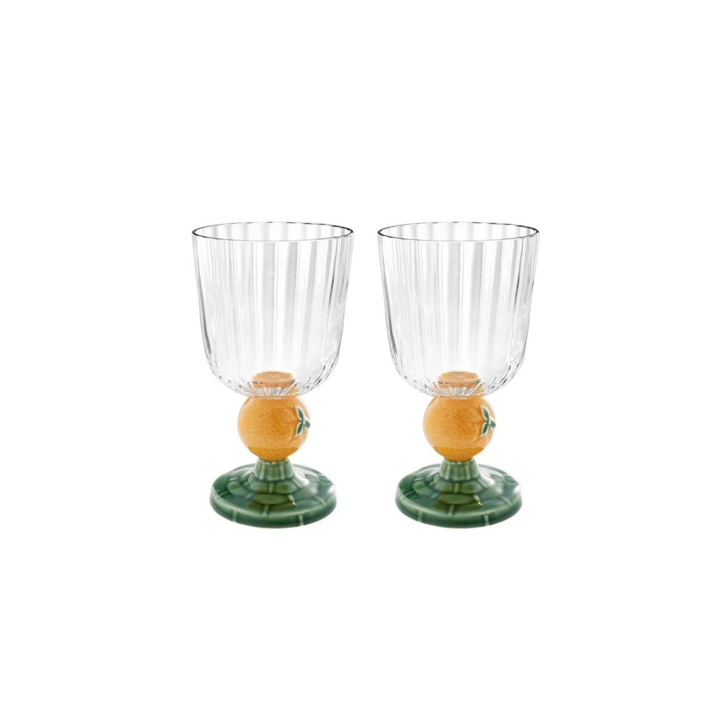 Goblet Orange Stem, Set of 2