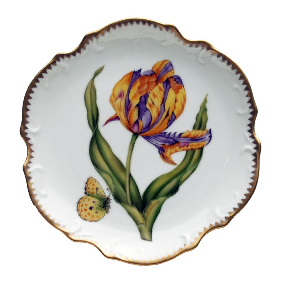 Purple & Yellow Tulip Bread & Butter Plate