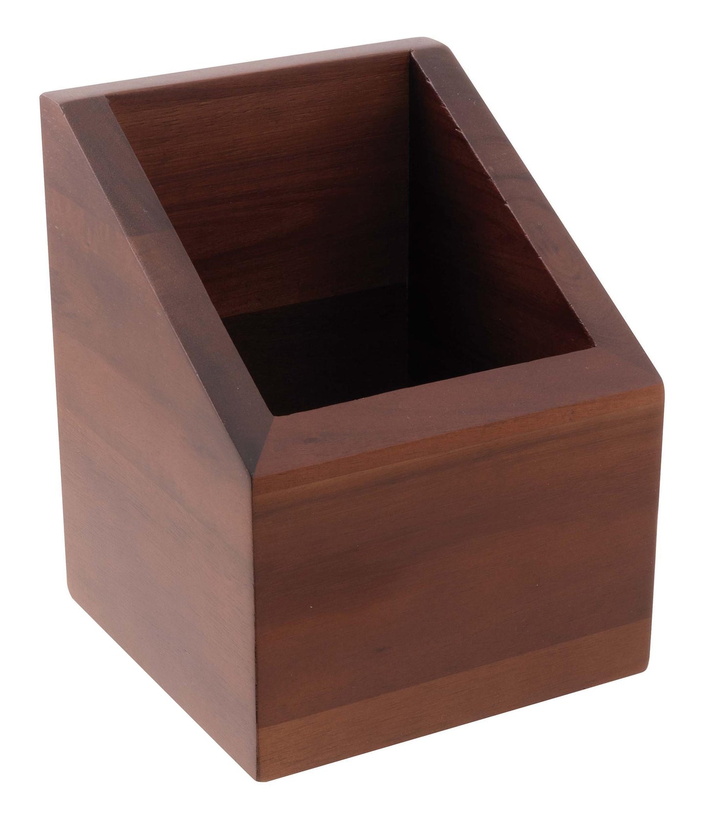 Container Slanted 4 3/8" x 5 1/2" H Acacia Wood
