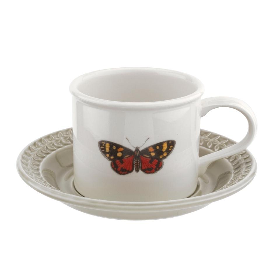 Breakfast Cup & Embossed Saucer (Stone)