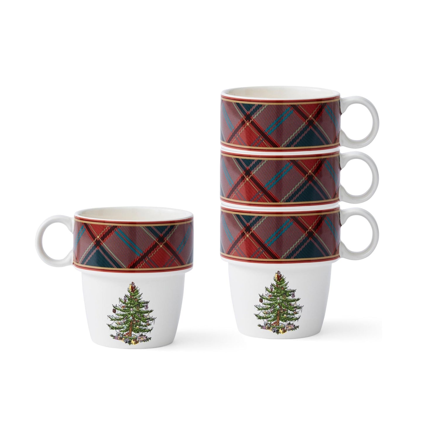 Tartan Stacking Mugs S/4