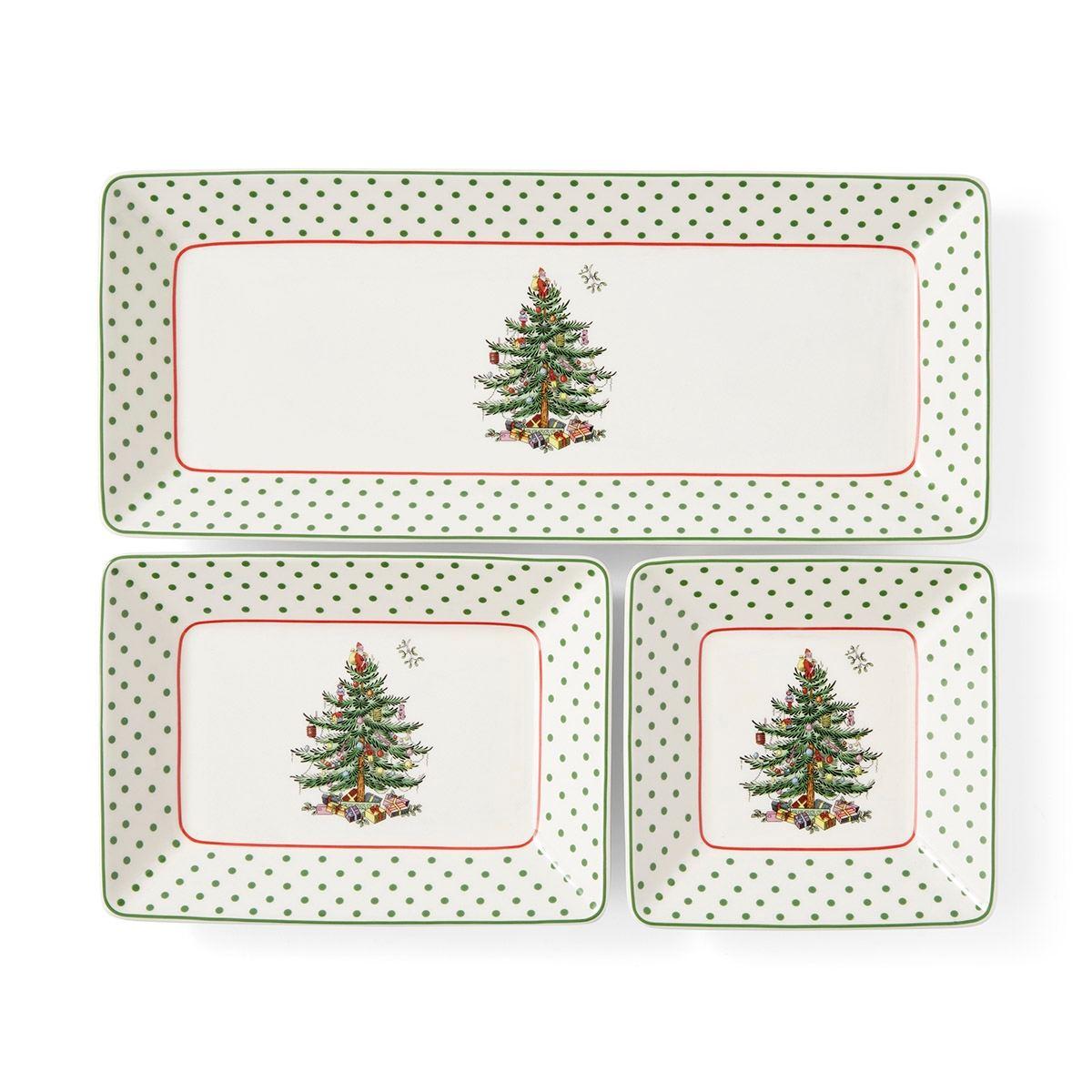 3Pc Nesting Trays Polka Dot