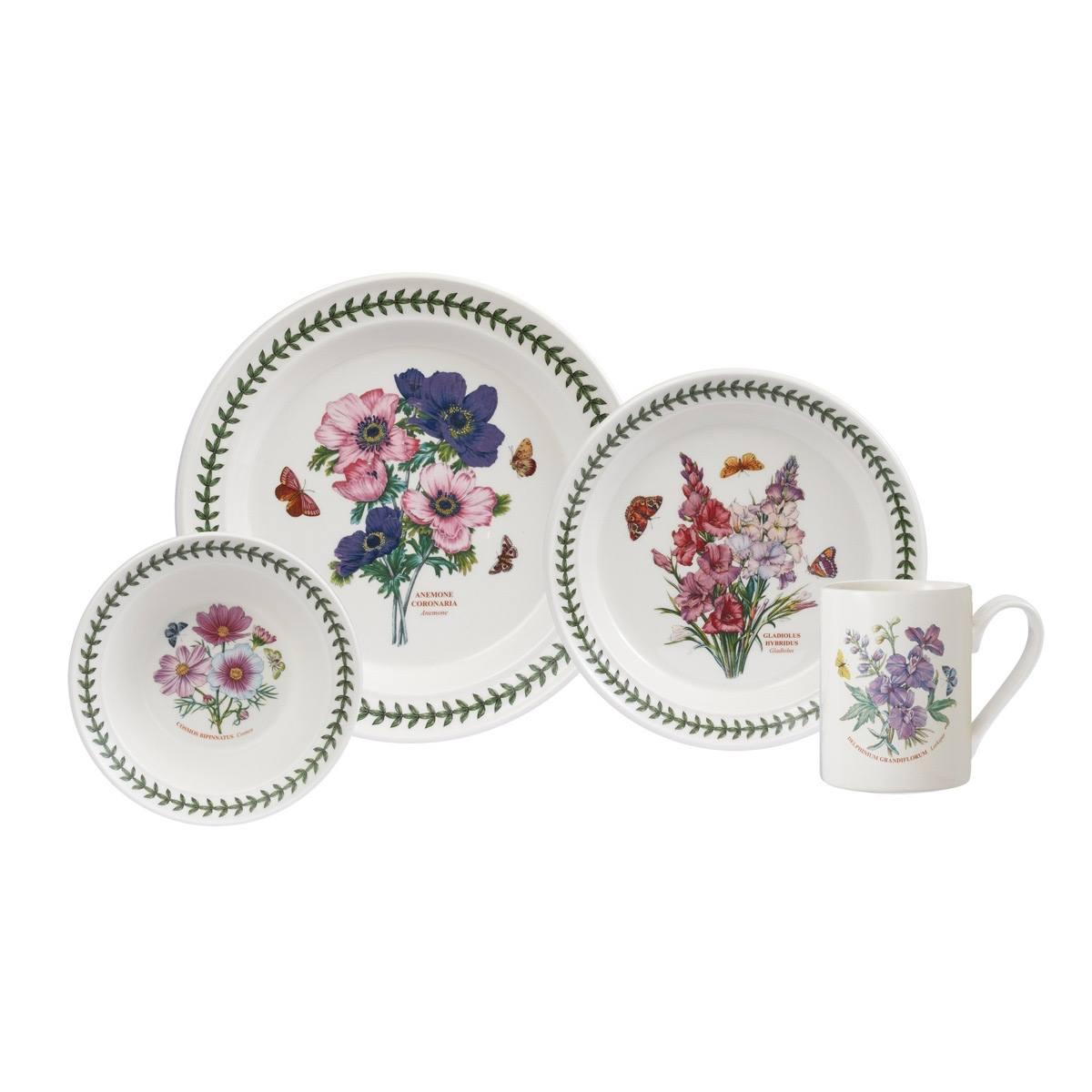 4 Pc Place Setting (Anemone,Gladiolus, Cosmos, Delphinium)