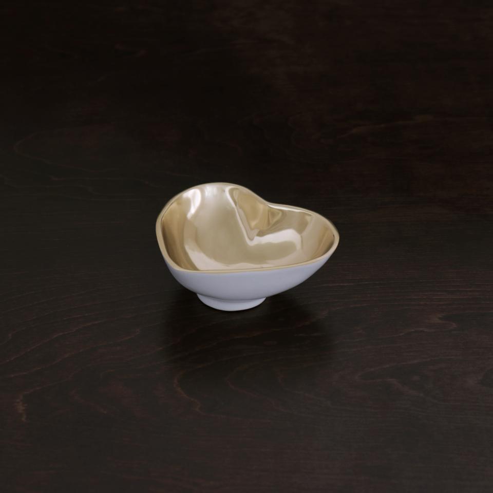 Heart Mini Bowl (White and Gold)