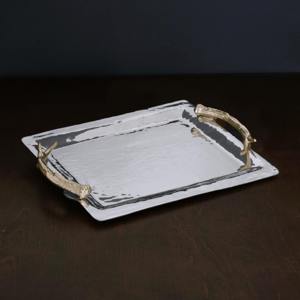 Antler Emerson Large Tray with Gold Handles