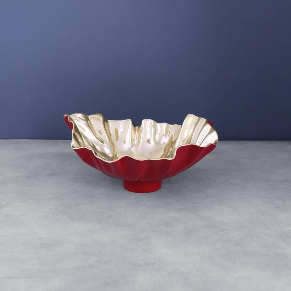 Bloom Medium Bowl (Red and Gold)